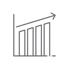 Growth Business icon with black outline style. finance, arrow, management, money, progress, chart, up. Vector illustration