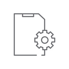 Document Setting Business icon with black outline style. gear, data, service, check, message, list, application. Vector illustration
