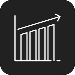 Growth Business icon with black filled line style. finance, arrow, management, money, progress, chart, up. Vector illustration
