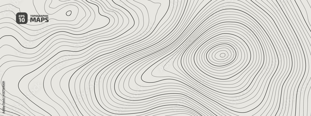 Poster the stylized height of the topographic contour in lines. the concept of a conditional geography sche