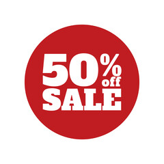 Special offer sale red tag. This is the concept of the price list for discounts, of an advertising campaign, advertising marketing sales, a 50% off discount, a unique offer. Vector illustration.