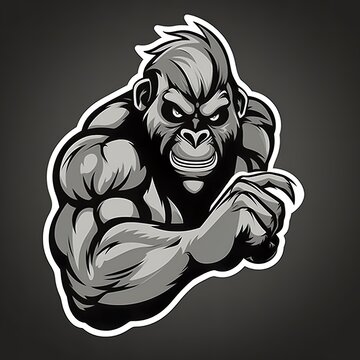 recommend clip art: Strong Gorilla Flexing