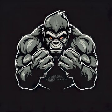 Gorilla Making Angry Fists