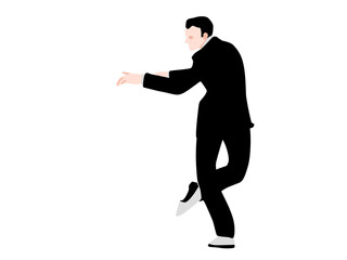 タップダンスをする男性の後ろ姿png