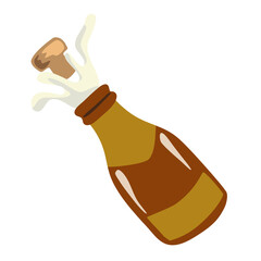 
Champagne bottle splashing water