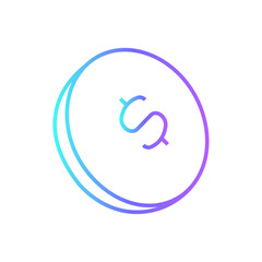Coin Business icon with blue duotone style. currency, finance, investment, banking, cash, payment, dollar. Vector illustration