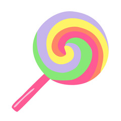 Cartoon rainbow lollipop