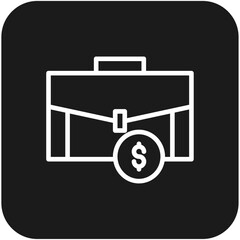 Money bag Business icon with black filled line style. dollar, cash, wealth, investment, sack, earning, savings. Vector illustration