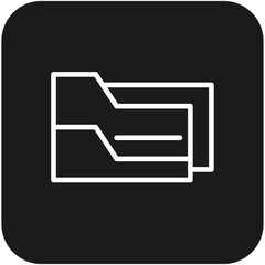 Folder Business icon with black filled line style. document, paper, computer, organize, archive, open. Vector illustration