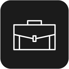 Work bag Business icon with black filled line style. case, suitcase, briefcase, office, document, baggage, professional. Vector illustration