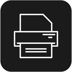 Printing Business icon with black filled line style. print, paper, technology, machine, press, digital, copy. Vector illustration