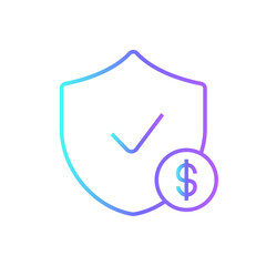 Fund protection Business icon with blue duotone style. money, investment, financial, security, insurance, protect, care. Vector illustration