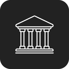 Courthouse Business icon with black filled line style. bank, building, architecture, government, museum, university, construction. Vector illustration