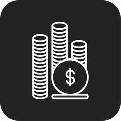 Money Business icon with black filled line style. cash, payment, finance, dollar, coin, investment, pay. Vector illustration