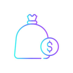 Sack of money Business icon with blue duotone style. banking, dollar, money, bag, investment, finance, wealth. Vector illustration