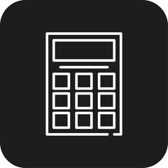 Calculator Business icon with black filled line style. accounting, financial, money, calculation, mathematics, digital, technology. Vector illustration