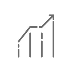 Growth Business icon with black outline style. finance, arrow, management, money, progress, chart, up. Vector illustration