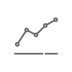 Data increase Business icon with black outline style. growth, arrow, chart, graph, profit, finance, progress. Vector illustration