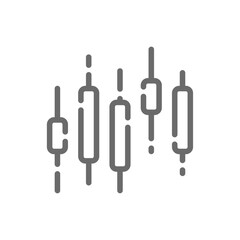 Candlestick Business icon with black outline style. finance, chart, diagram, growth, report, stock, investment. Vector illustration
