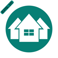 Simple house symbol and home vector icon sign with white background.