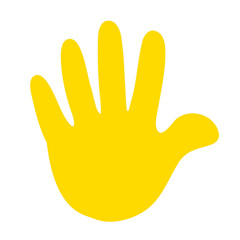 Naklejka na ściany i meble Yellow hand showing symbol