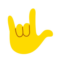 Yellow hand showing symbol