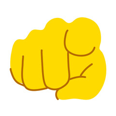 Yellow hand showing symbol