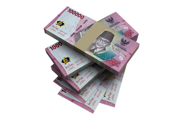 Rupiah indonesia money paper banknote thr white background