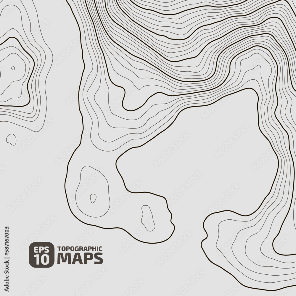 Fototapete the stylized height of the topographic contour in lines and contours. the concept of a conditional g