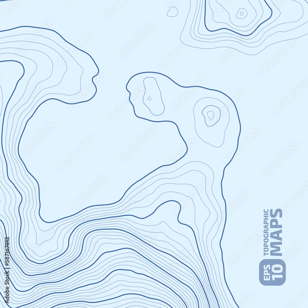 Aufkleber the stylized height of the topographic map contour in lines and contours. blue colors. the concept o
