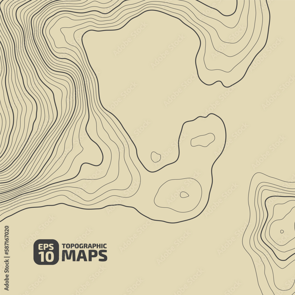 Poster stylized height cg topographic contour map in contours. abstract background. digital copy earth spac