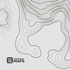 The stylized height of the topographic contour in lines and contours. The concept of a conditional geography scheme and the terrain path. Vector illustration.	
