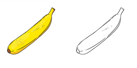 Bananas for coloring practice. Perfect for art, postcards, cards, wall decor, t-shirts, cards, prints, picture books, coloring books, wallpapers, prints, cards, etc.