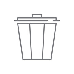 Rubbish bin Eco friendly icon with black outline style. trash, waste, recycle, recycling, environment, basket, reuse. Vector illustration
