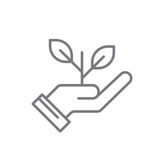 Plant buds Eco friendly icon with black outline style. leaf, plant, growth, seed, garden, organic, environment. Vector illustration
