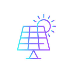 Solar panel Eco friendly icon with blue duotone style. energy, renewable, ecology, power, solar, technology, electricity. Vector illustration