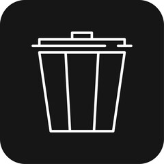 Rubbish bin Eco friendly icon with black filled line style. trash, waste, recycle, recycling, environment, basket, reuse. Vector illustration