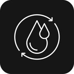 Water circulation Eco friendly icon with black filled line style. circulation, environment, flow, recycle, nature, cycle, water cycle. Vector illustration