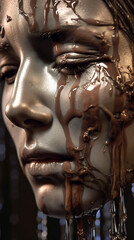 bronze dripping off woman
