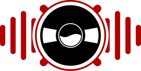 Fototapeta premium Sound system with sound wave