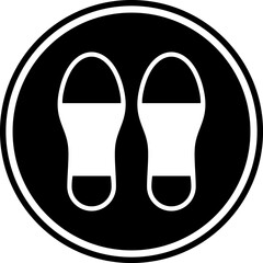 Circular shape with shoe sole inside