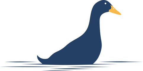 Silhouette duck swimming in the water