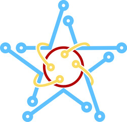 Circuit star with circle shape