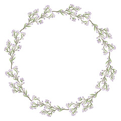 Naklejka premium Floral wreath watercolor
