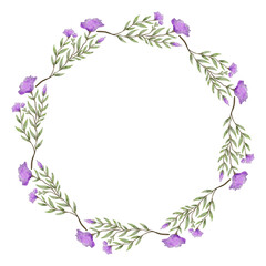 Fototapeta na wymiar Floral wreath watercolor