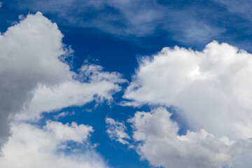 The shapes of talking puppets in a cloudscape