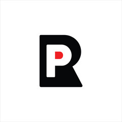 PR logo design template icon