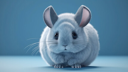 Chinchilla.Copy space, background. Generative AI.