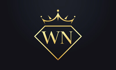 Diamond crown vector. Luxury queen logo for jewelry vector with letters	