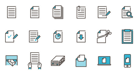 Cute business documents icon set【Vector illustration】